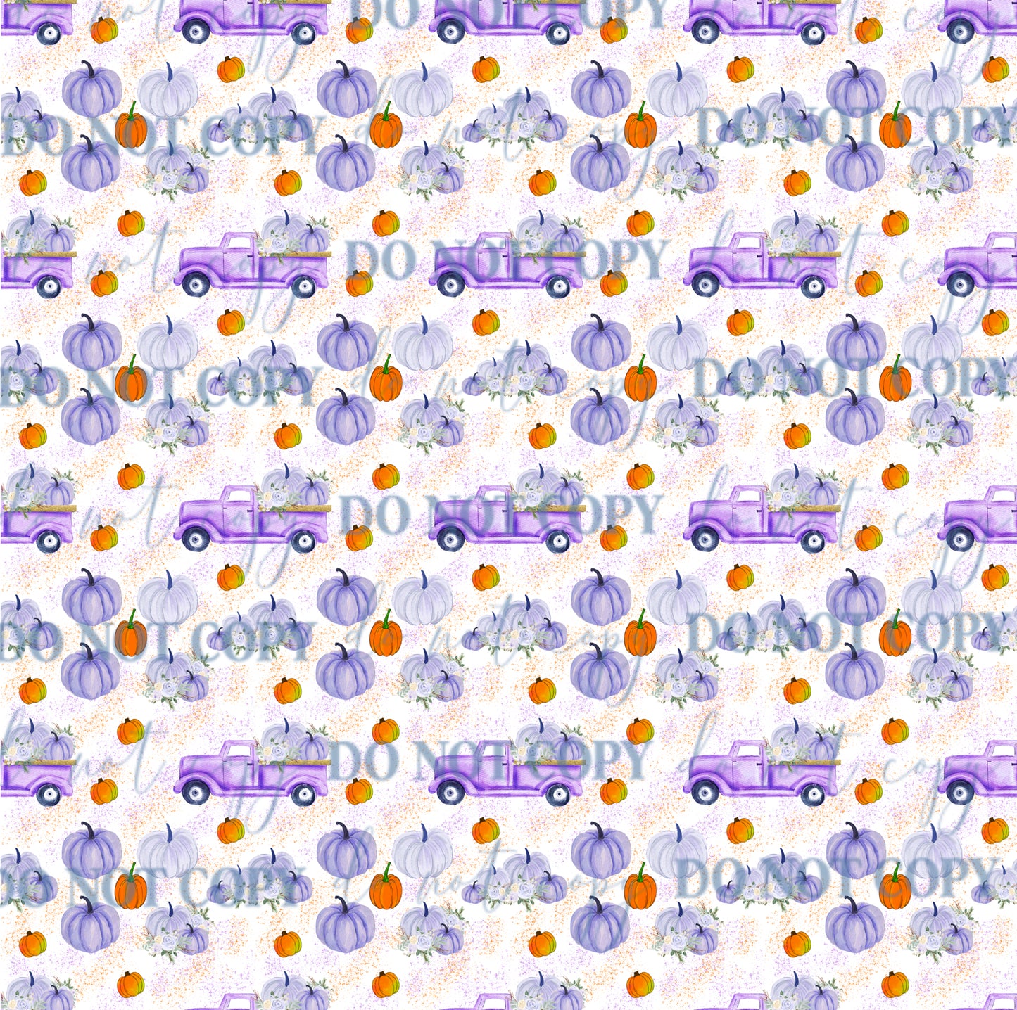 PV126 purple pumpkins and trucks vinyl sheet
