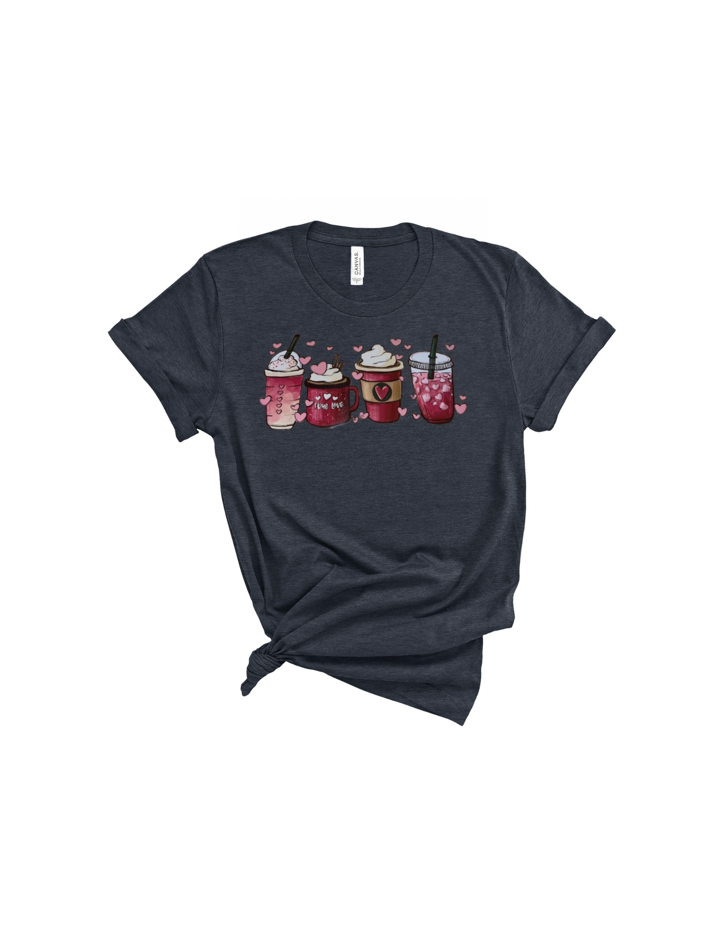 Coffee love hearts shirt