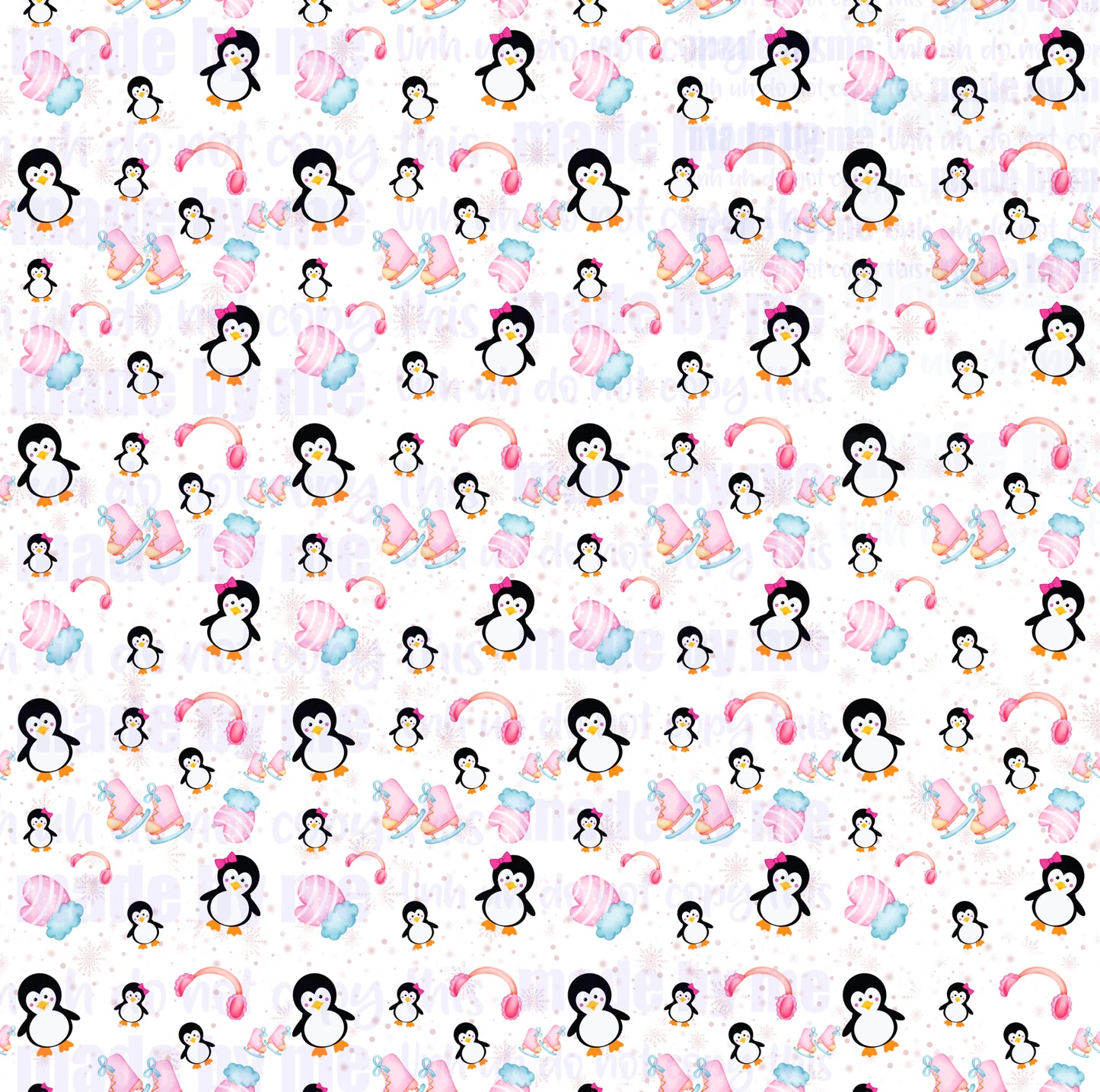 PV134 pink penguins vinyl sheet