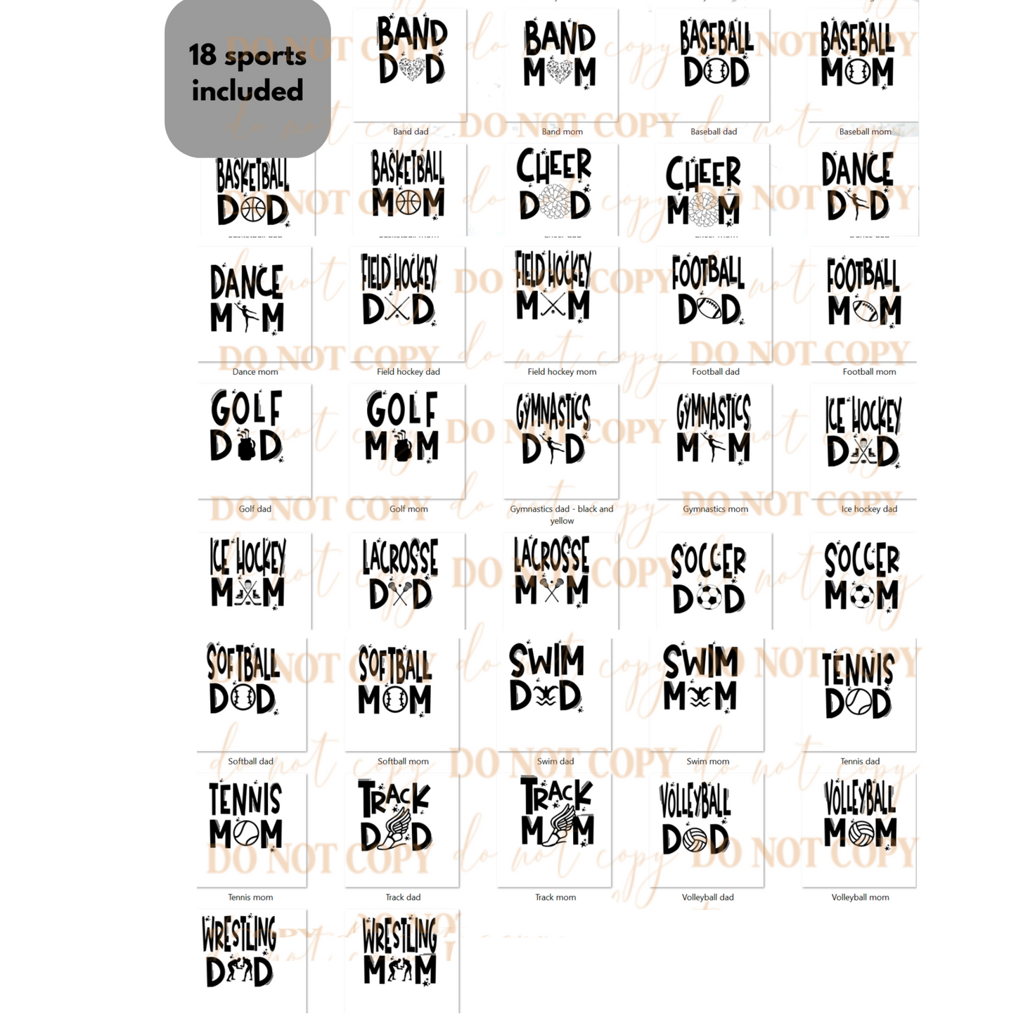 Sports mom and dad - digital files