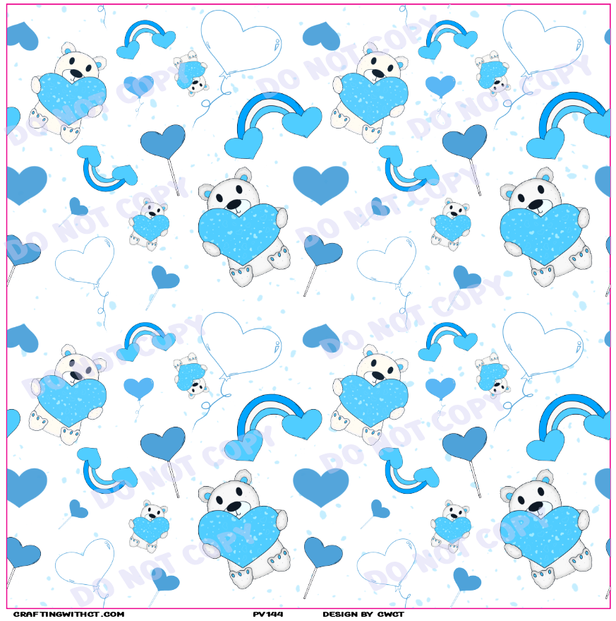PV143 polar bear heart vinyl sheet
