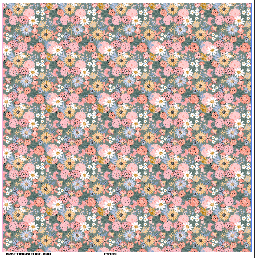 PV144 floral bouquet vinyl sheet
