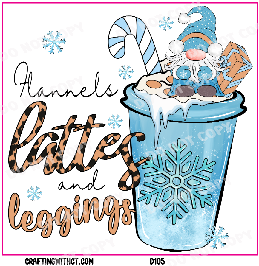 D105 flannels lattes leggings decal