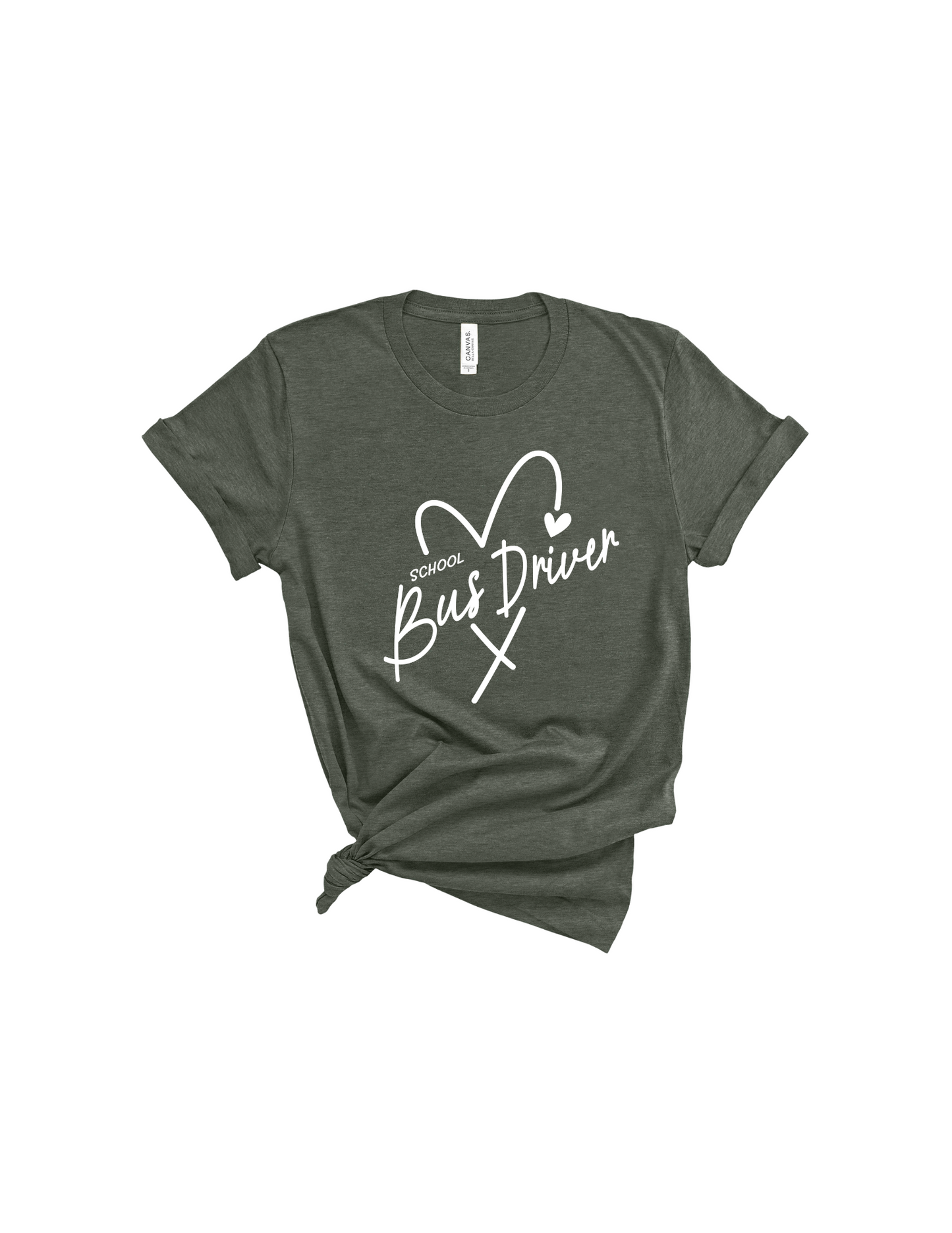 School Bus Driver heart shirt