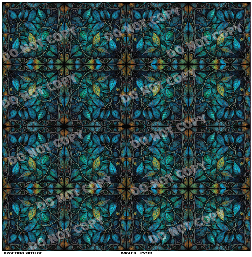 PV101 Stained Glass leaves vinyl sheet