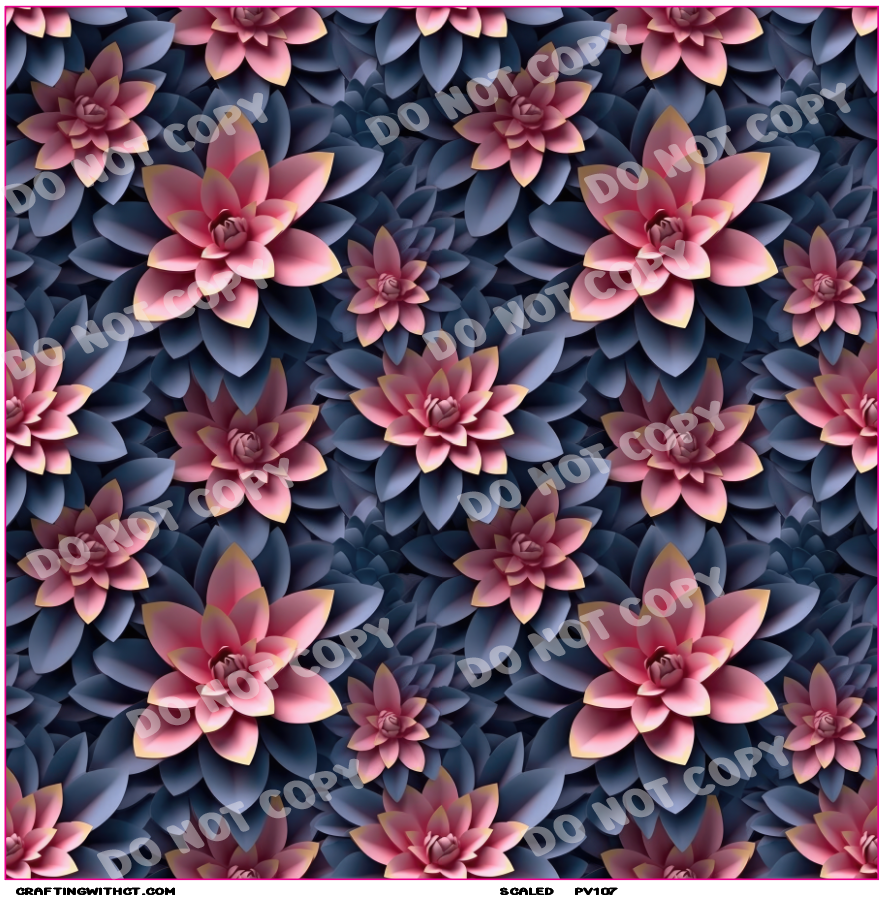 PV107 3D flowers 4 vinyl sheet