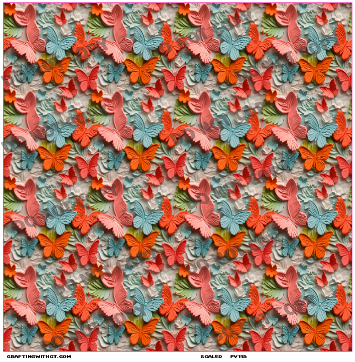 PV115 3D butterflies 1 vinyl sheet