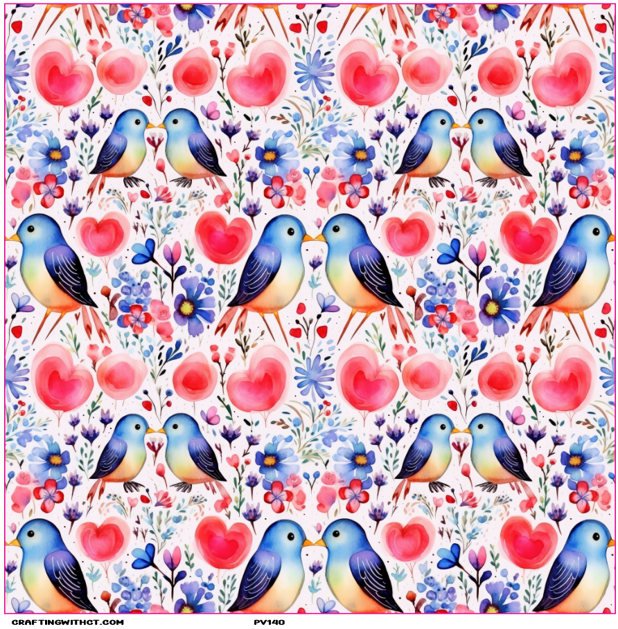 PV140 love birds vinyl sheet