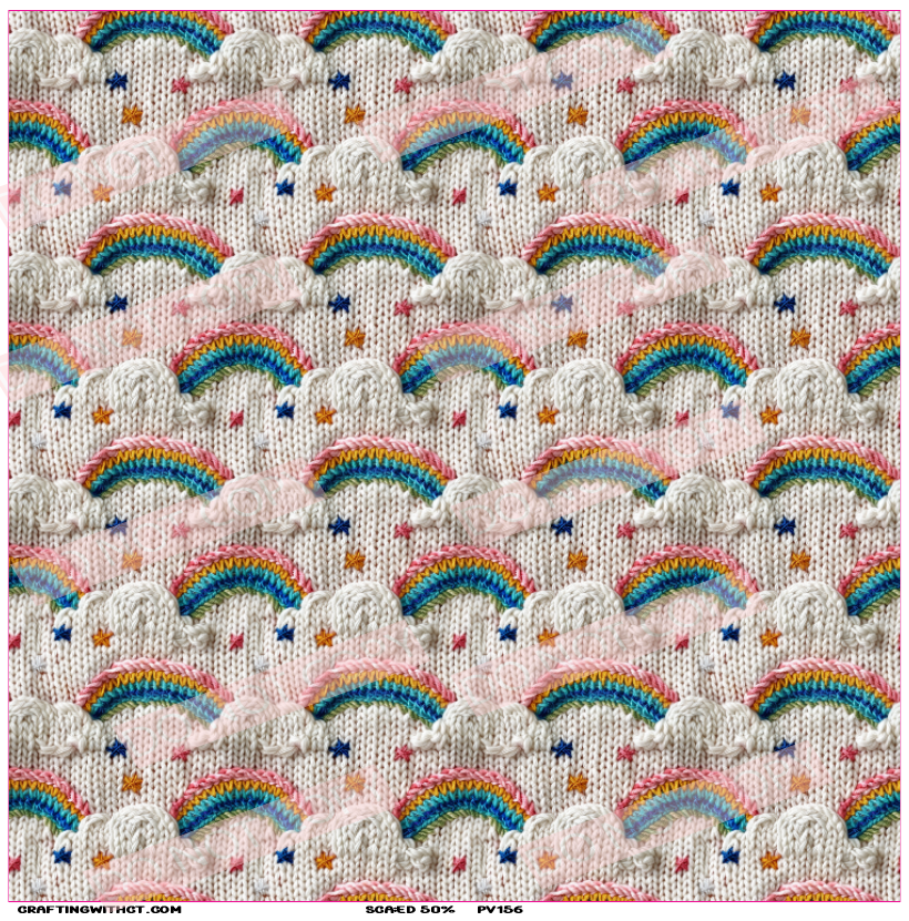 PV156 embroidery rainbow sheet