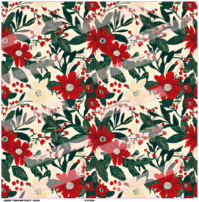 PV159 red and green floral sheet