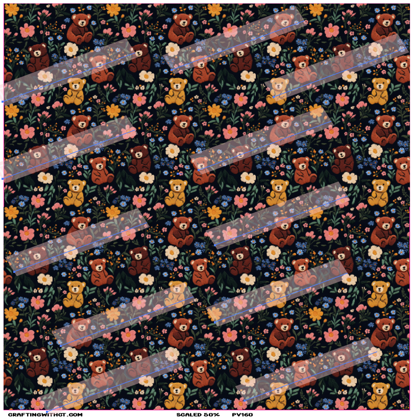 PV160 embroidery teddy bear sheet