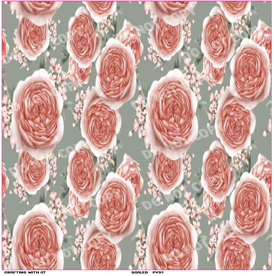 PV91 Coral Roses vinyl sheet