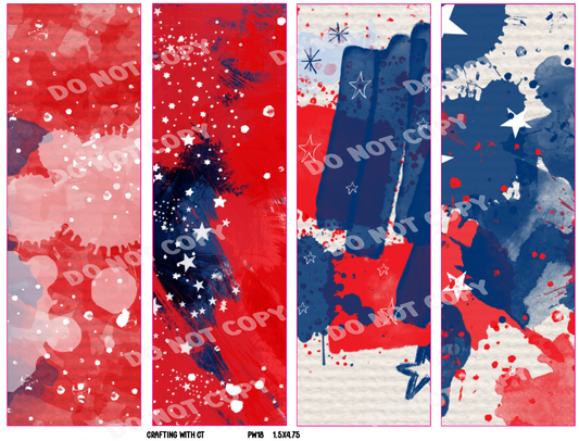 PW18 Red, White, Blue pen wrap v2 set 1.5x4.75