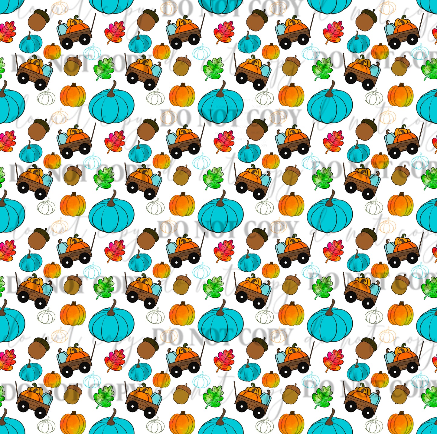 PV125 pumpkins, leaves and wagons vinyl sheet