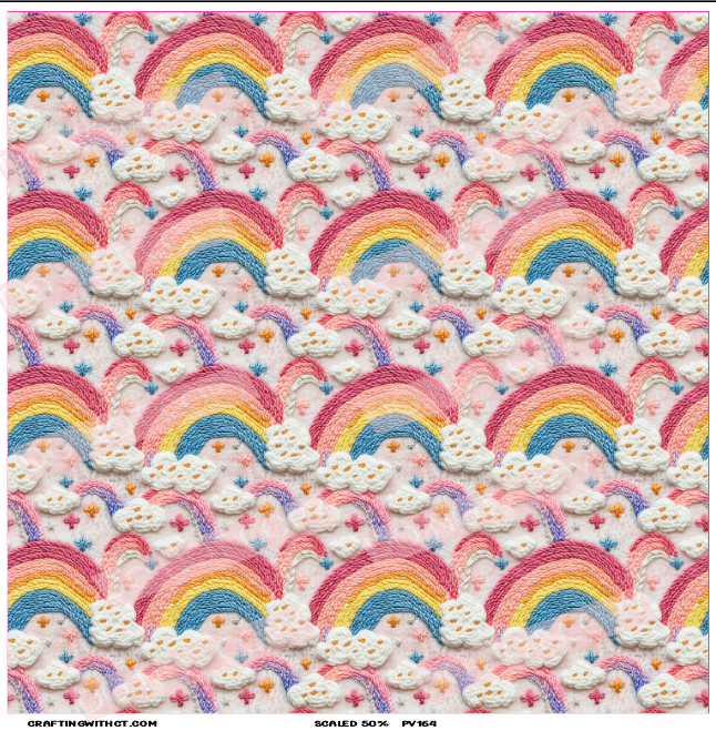 PV164 embroidery rainbows sheet