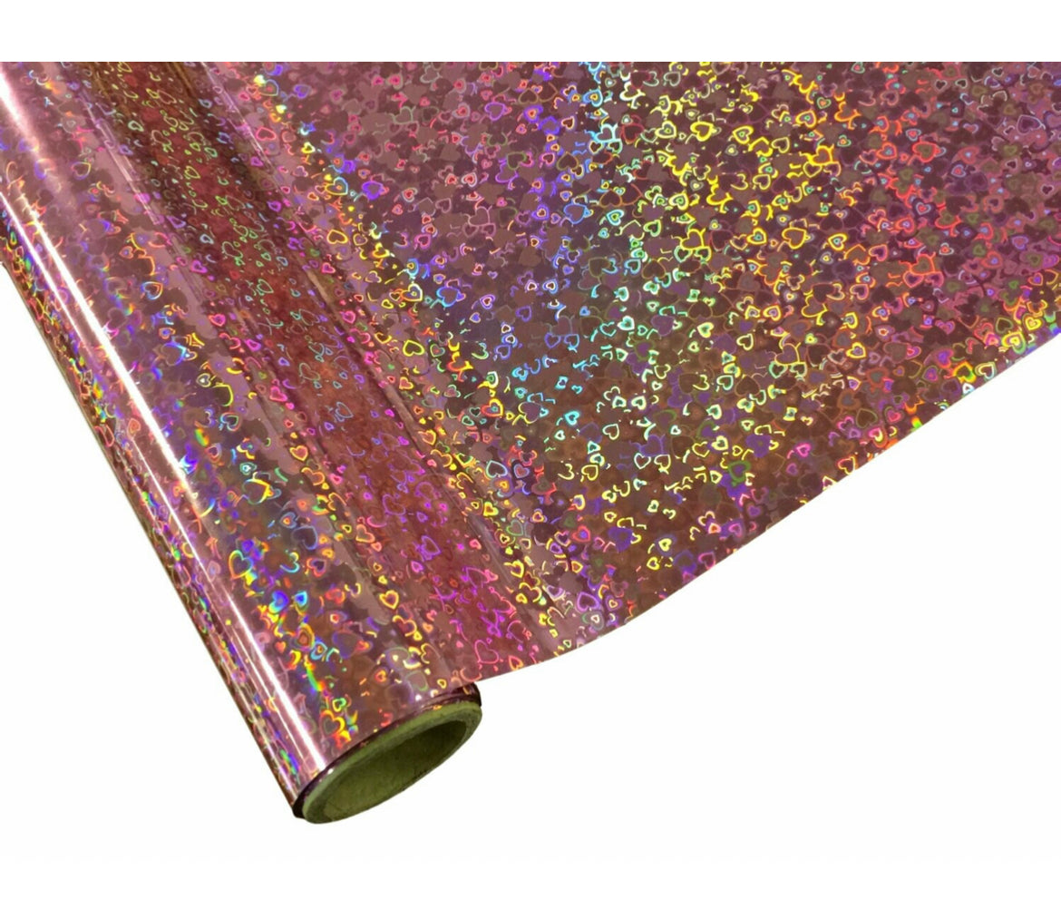 Hearts Pink Hologram Foil