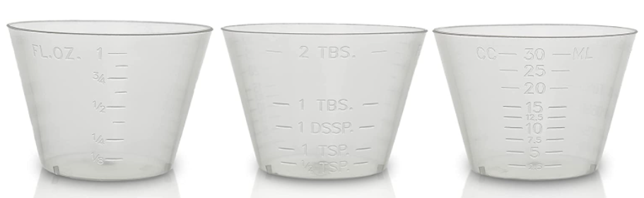 1oz, Flexible Graduated Measuring Medicine Cups, Non-Sterile, Semi-Cle –  craftingwithct