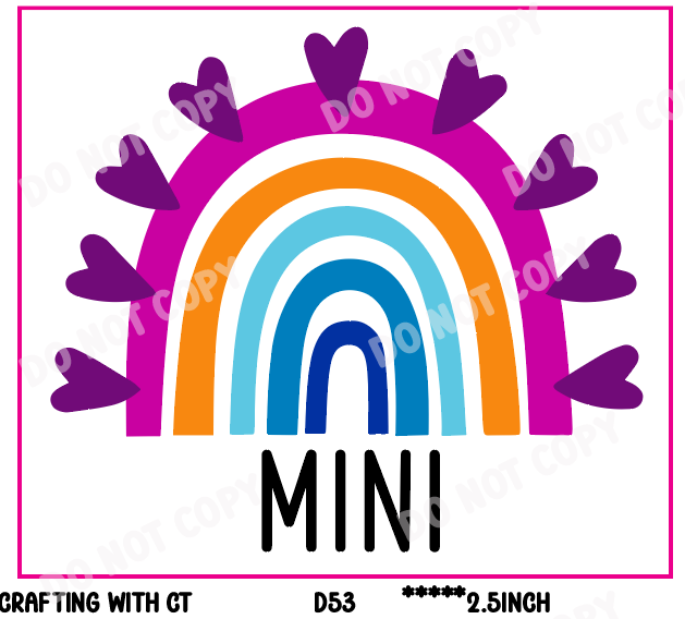 D53 Mini rainbow decal