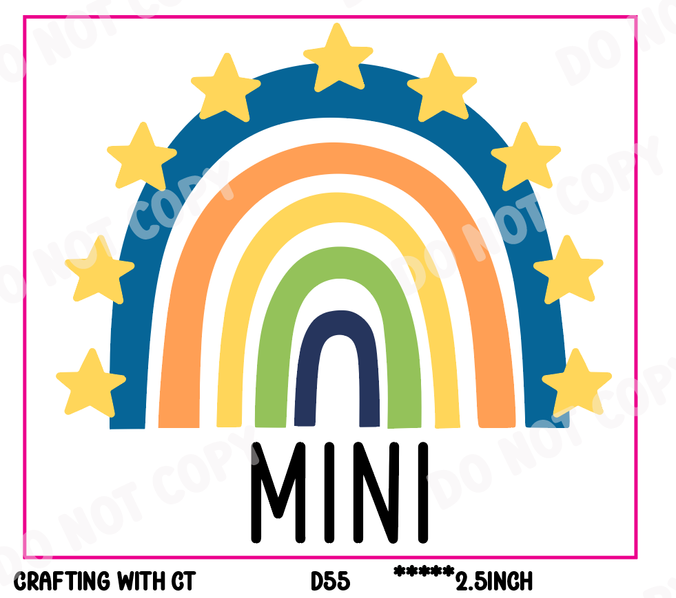 D55 Mini rainbow stars decal