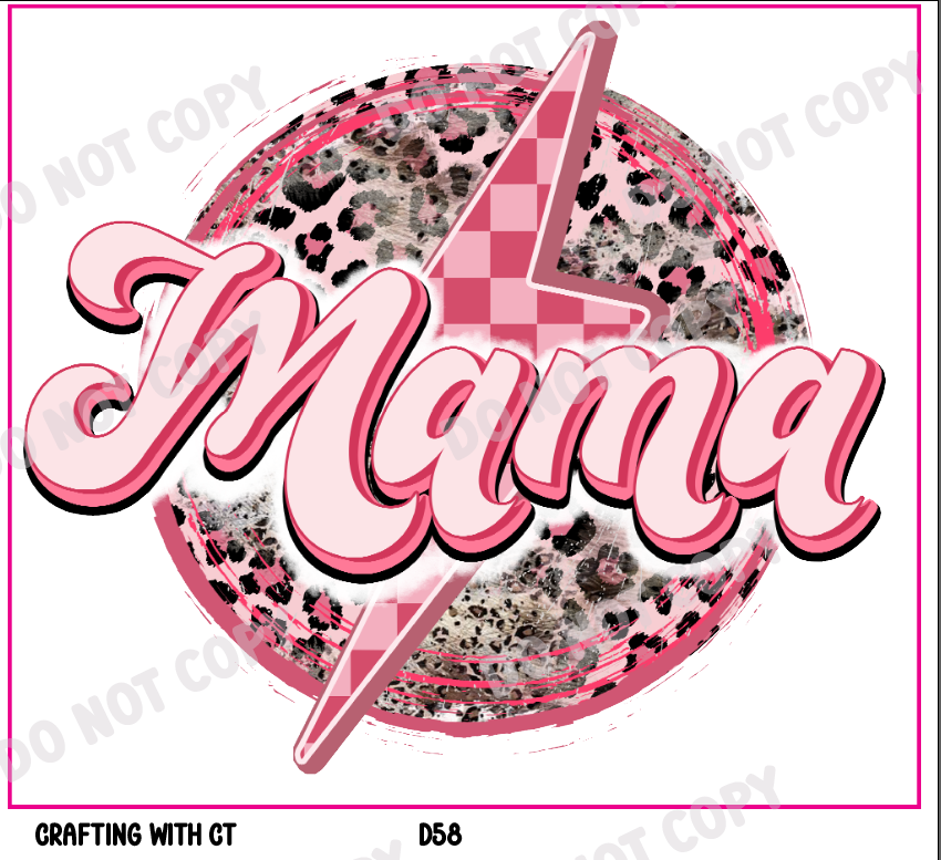 D58 Mama lightning bolt decal