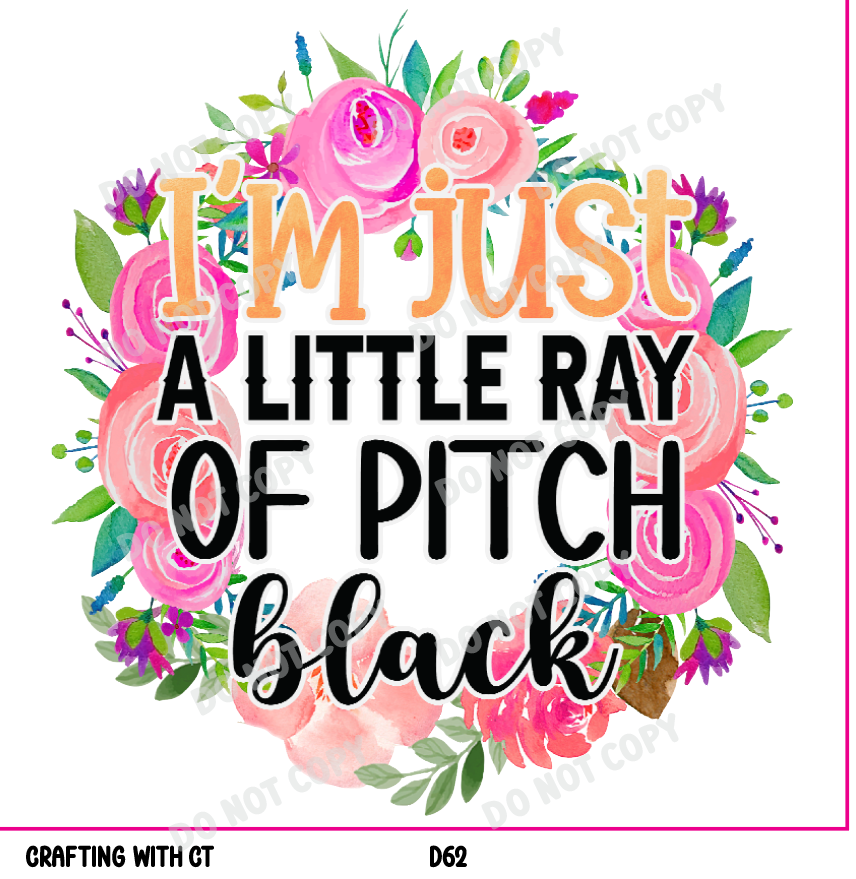 D62 Little ray of pitch black decal