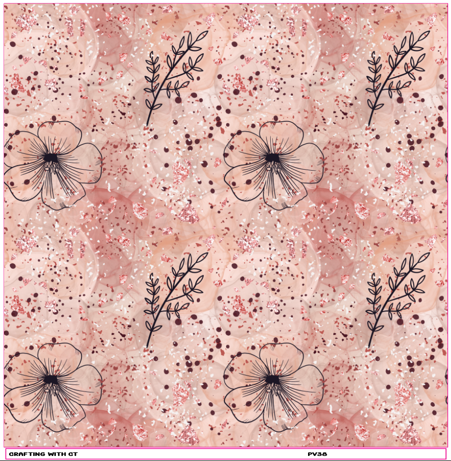 PV38 Floral Outlines vinyl sheet -