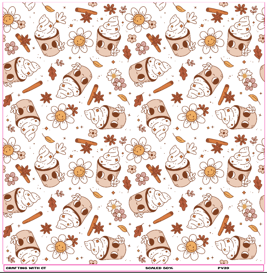 PV39 Happy Coffee vinyl sheet -