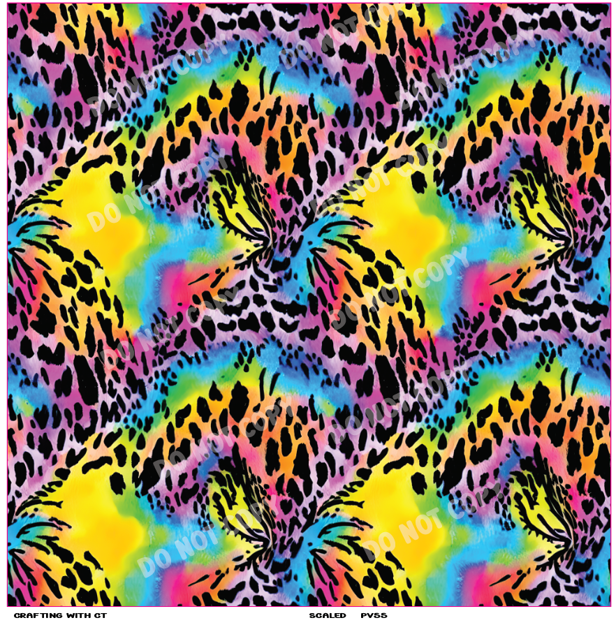 PV55 Neon animal print vinyl sheet