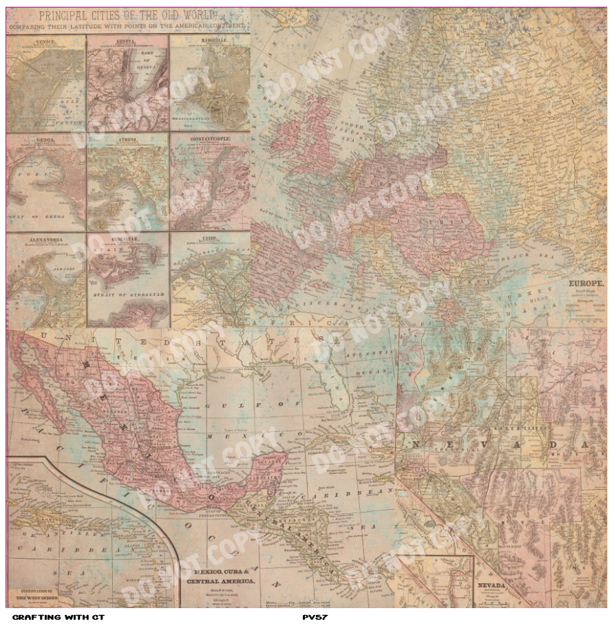 PV57 Vintage map 1 vinyl sheet
