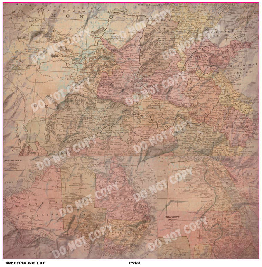 PV59 Vintage map 3 vinyl sheet