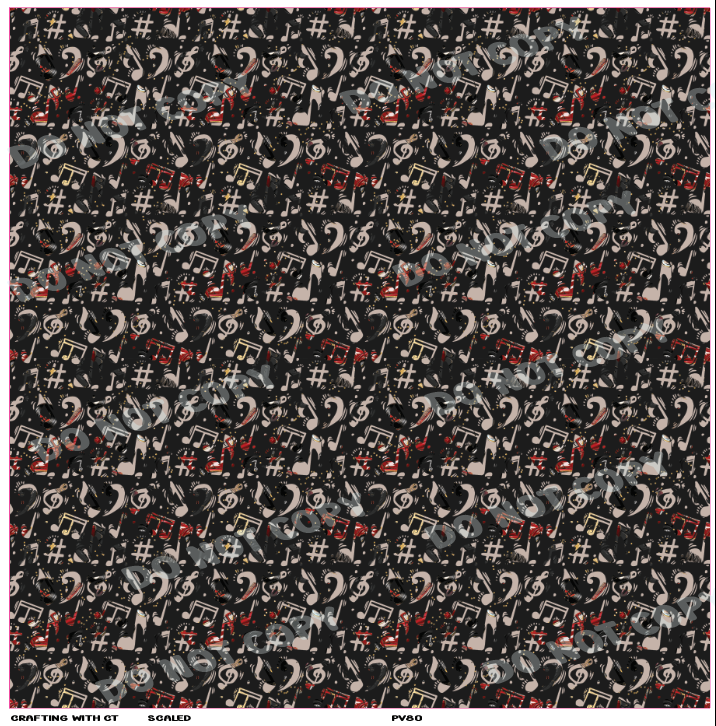 PV80 Music notes and records vinyl sheet