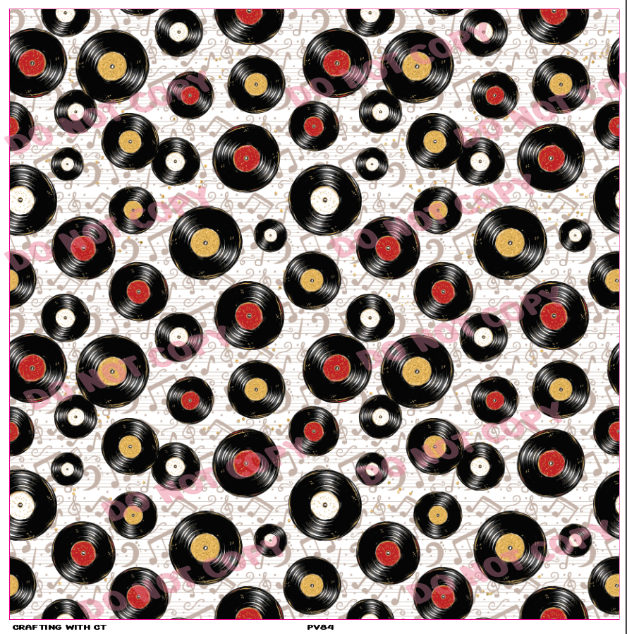 PV84 Records and music notes vinyl sheet