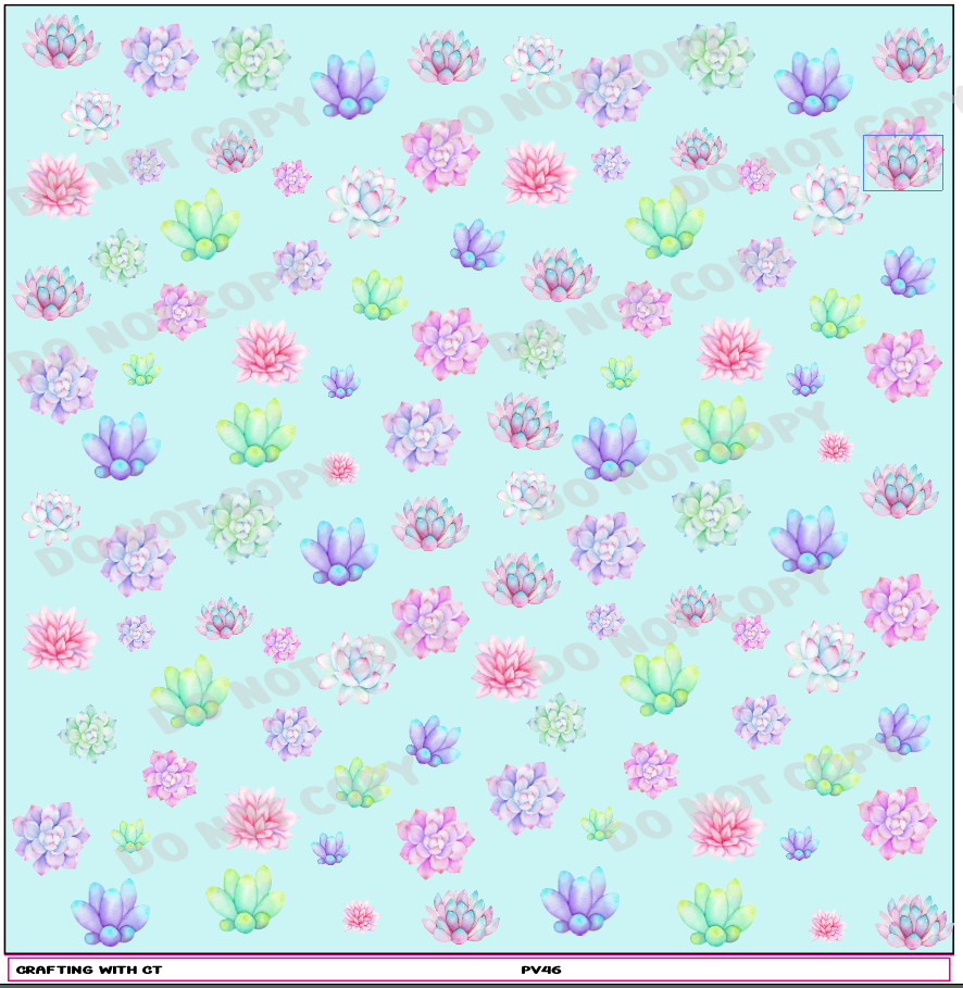 PV46 Succulents vinyl sheet