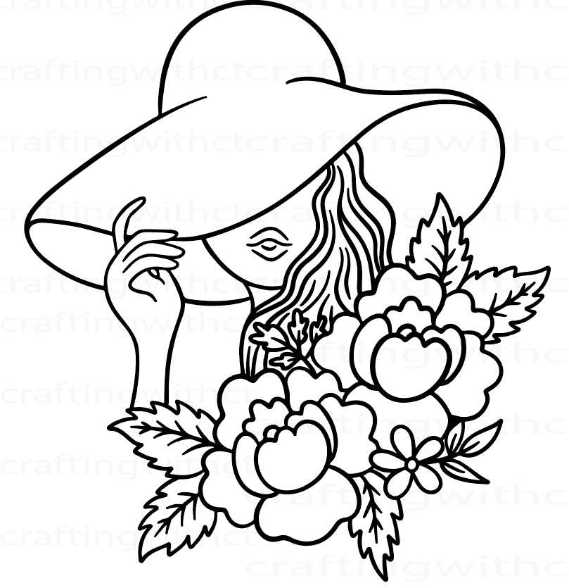 D4 Floral Girl decal