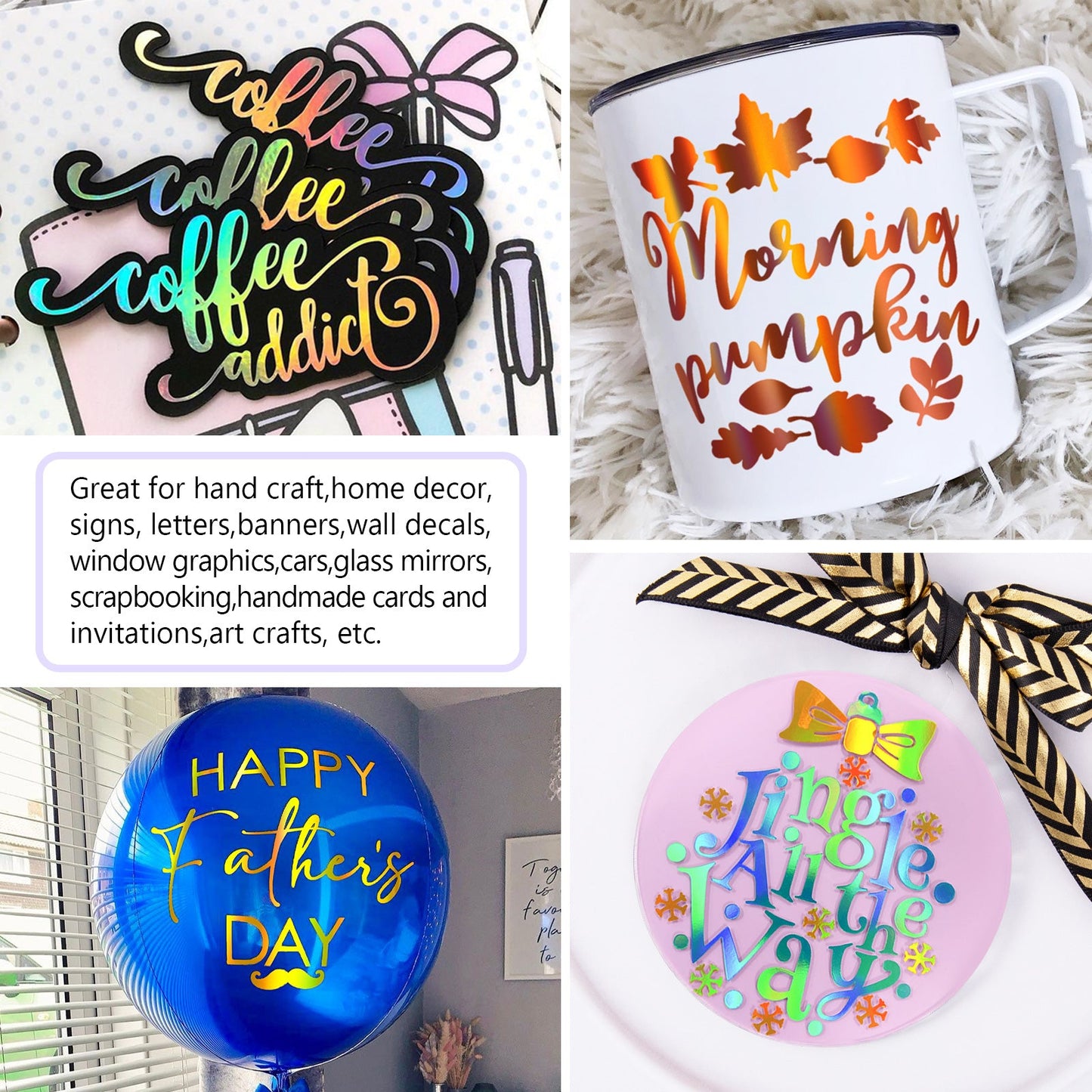 Holographic Glossy Rainbow Vinyl 12x12 sheets