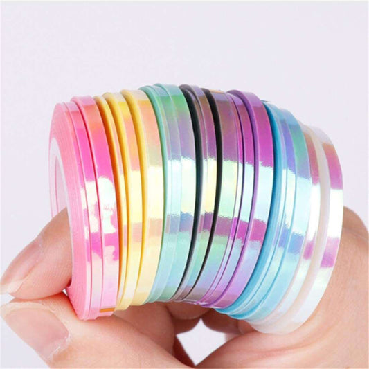Assorted iridescent striping tapes