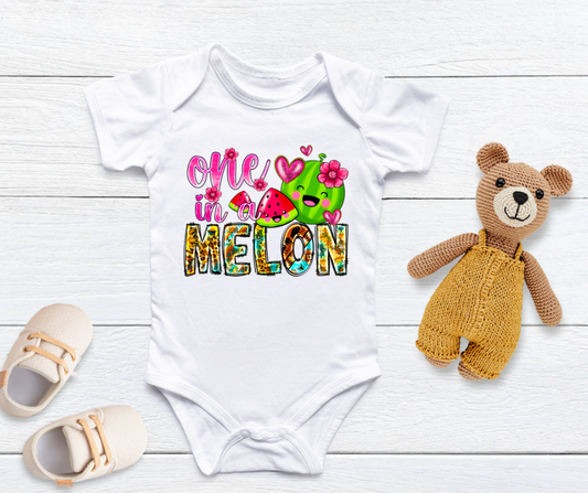 One in a melon baby bodysuit