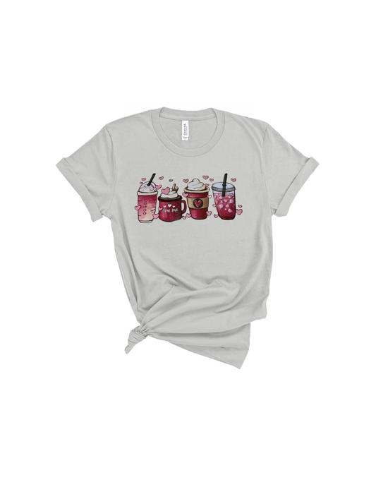 Coffee love hearts shirt