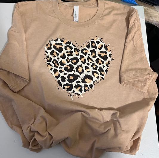 Leopard heart shirt