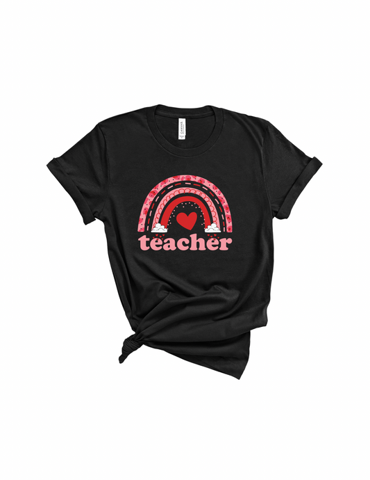 Teacher heart rainbow shirt