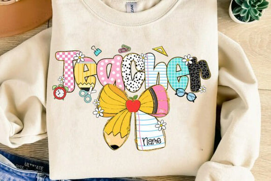 Personalized Teacher coquette style shirt