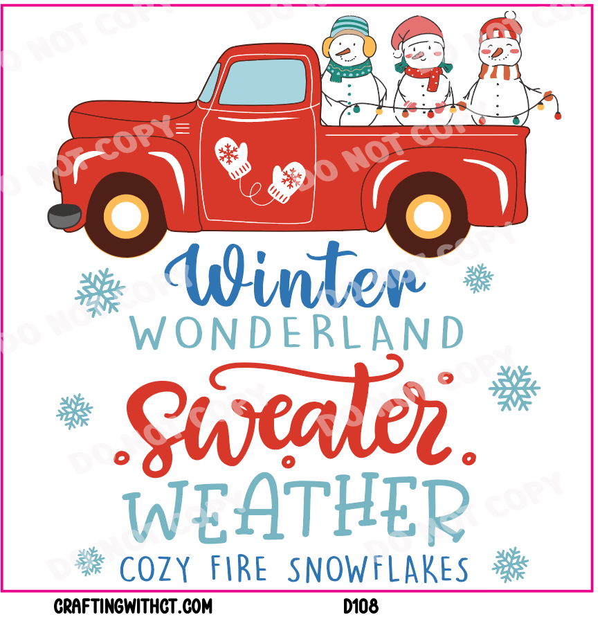 D108 winter wonderland decal