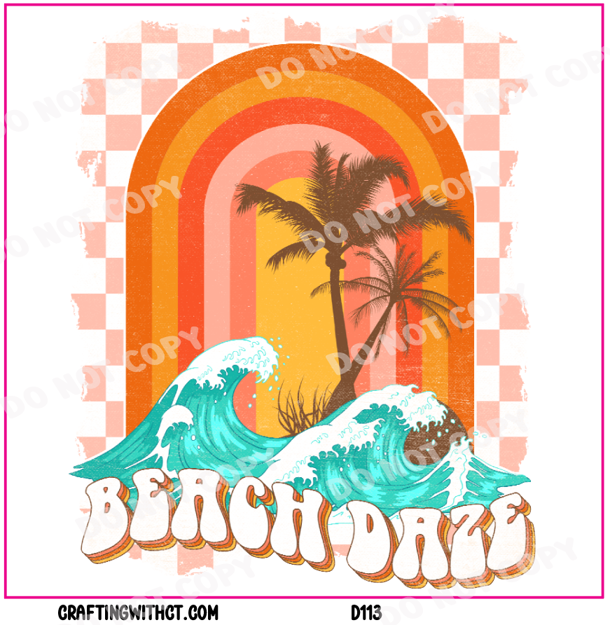 D113 beach daze decal