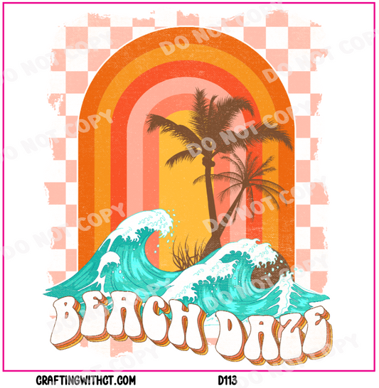 D113 beach daze decal