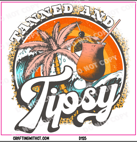 D125 tanned and tipsy decal