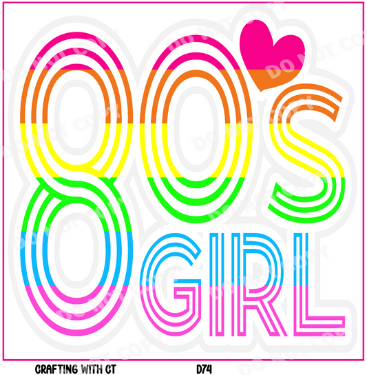 D74 80s girl decal