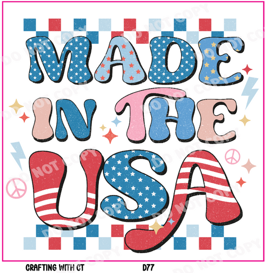 D77 Made in the USA decal