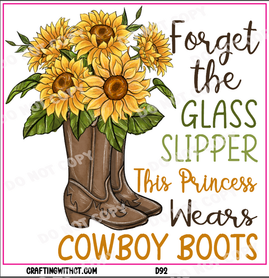 D92 Princess cowboy boots decal