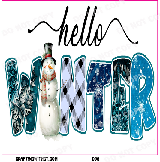 D96 hello winter decal