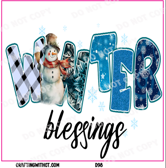 D98 winter blessings decal
